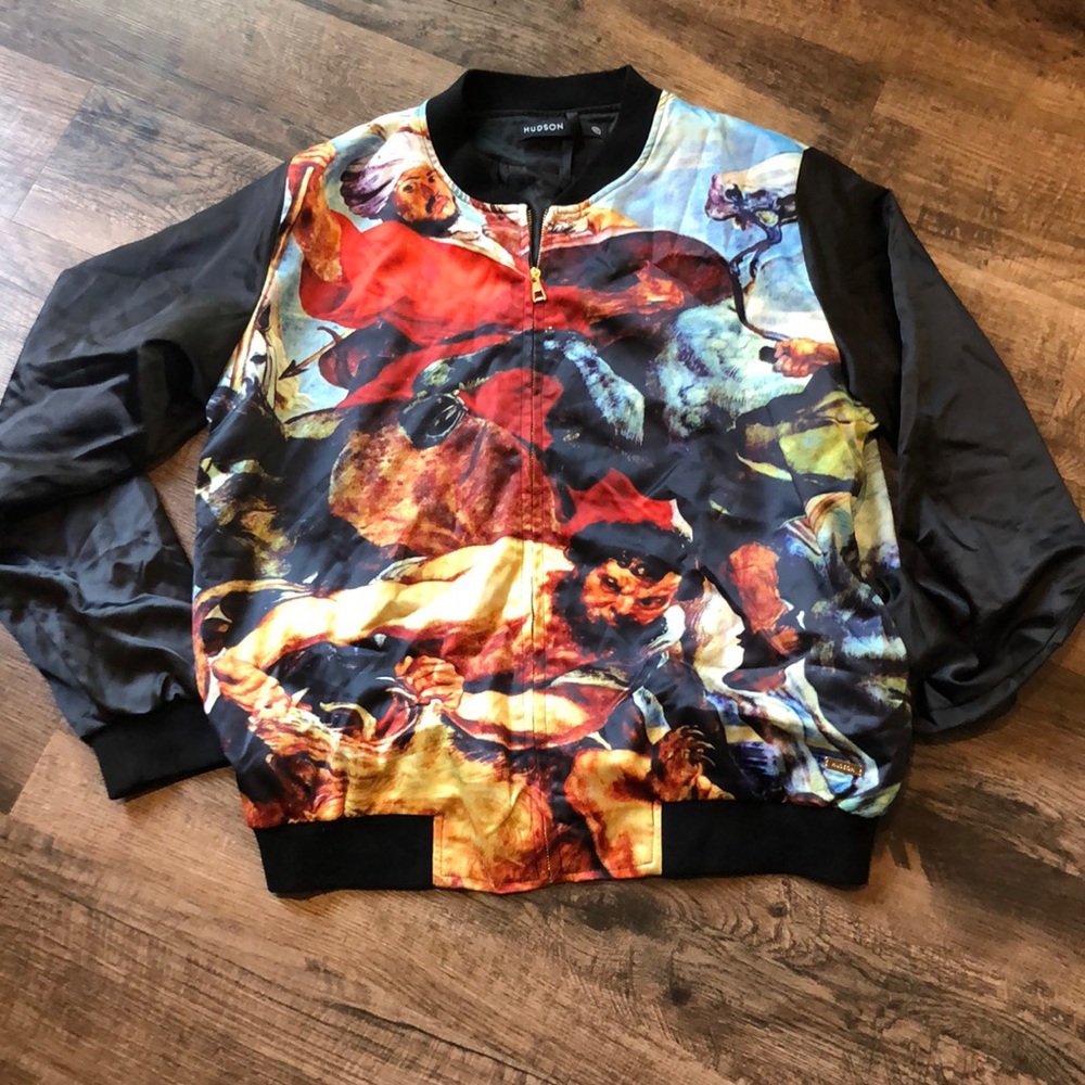 Hudson zip up bomber jacket with artwork